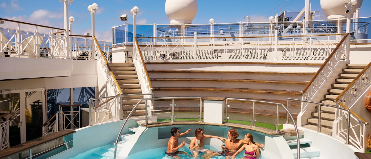 Byron Beach Club offers a luxury experience with a private pool, whirlpool spas, and seating on the top deck
