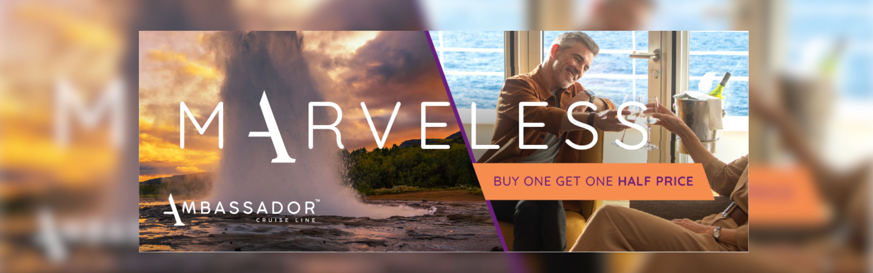 Be an early bird and secure the best no-fly deals from Ambassador when you book online: Second Guest travels for half the price, solo travellers enjoy 25% off their cruise fare, and Expedition Drinks Packages at 15% off! All with low deposits & extra exclusive promo codes inside. Don't miss out!