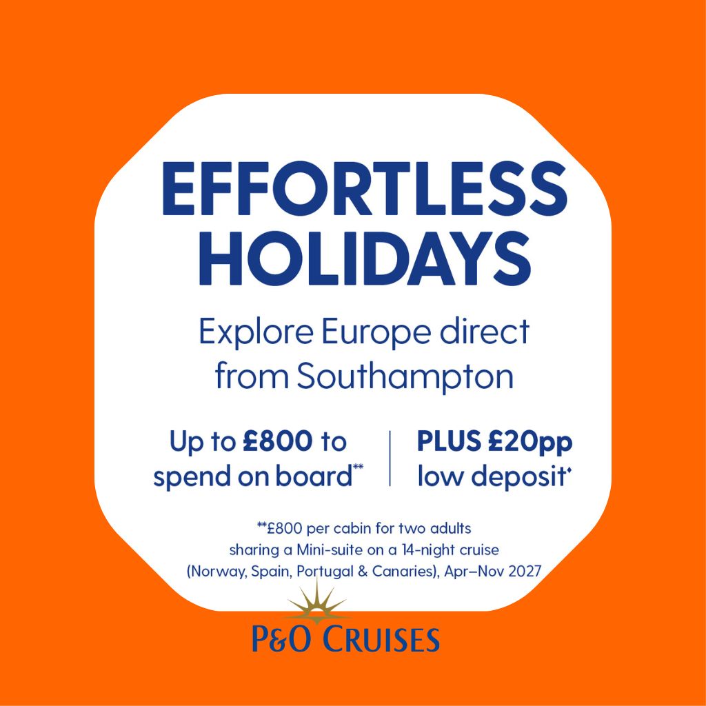 Flash Sale on 2026 P&O cruises: only £20pp Deposit + extra value